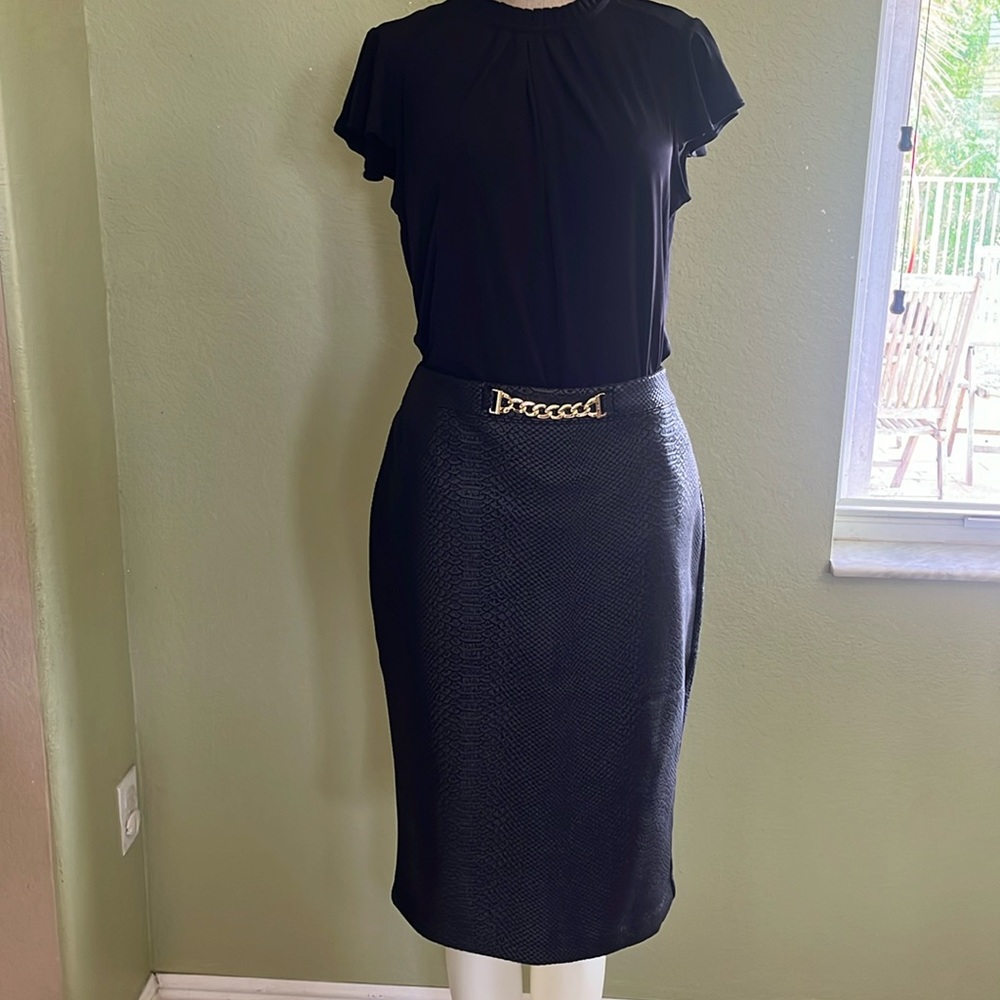 NWOT Marc New York black snake pattern skirt